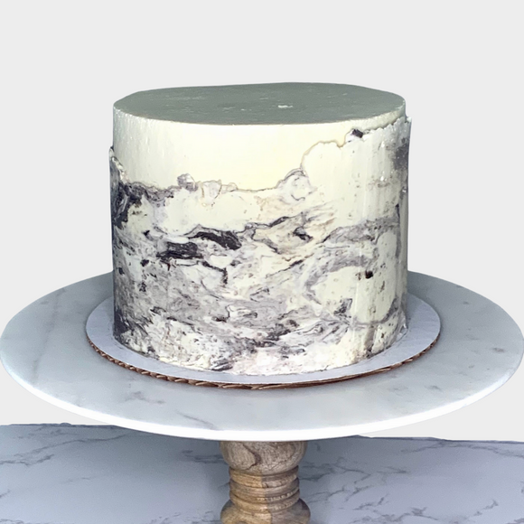 Vegan buttercream cake with marble wrap made to order in Trinidad