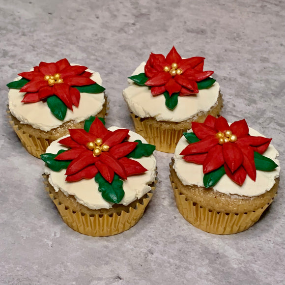 Little Poinsettia Cupcakes